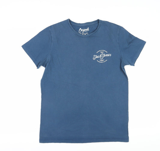 Jack & Jones Men's Blue Crew Neck T-Shirt, Size L