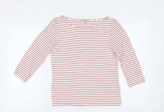 Hobbs Women's Red Striped Jersey T-Shirt, Size M