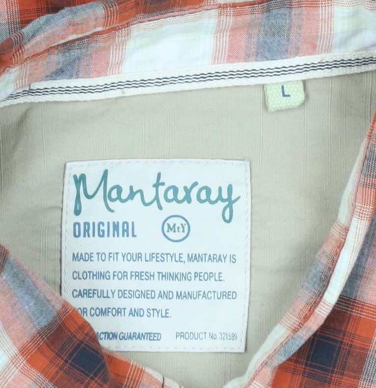 Mantaray Men's Multicoloured Plaid Shirt L