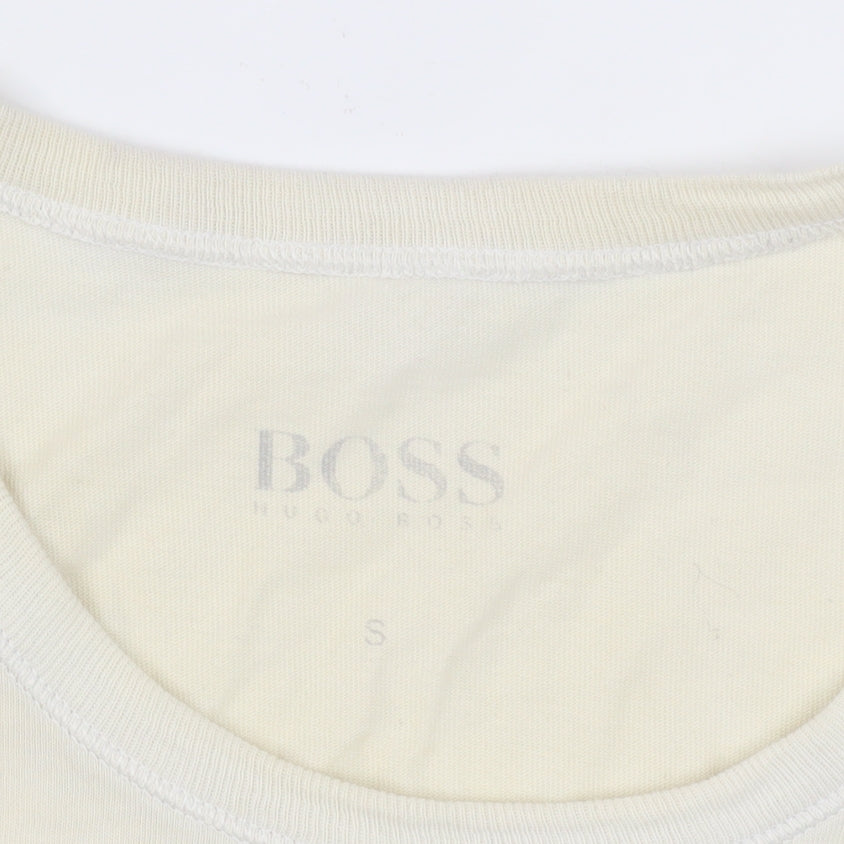 Hugo Boss Men’s Beige Crew Neck T-Shirt, S, 100% Cotton
