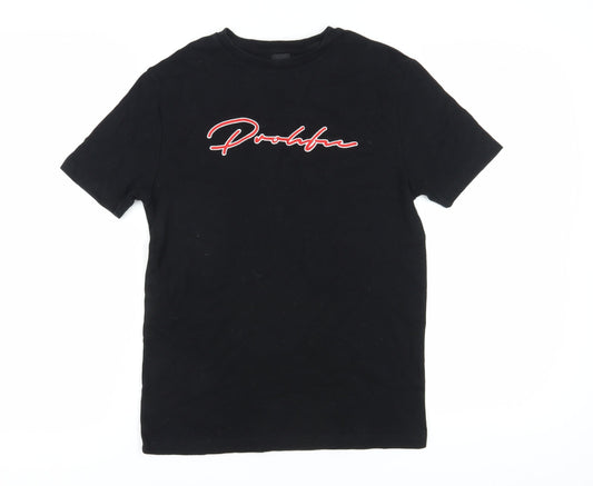 River Island Men's Black Crew Neck T-Shirt Size S