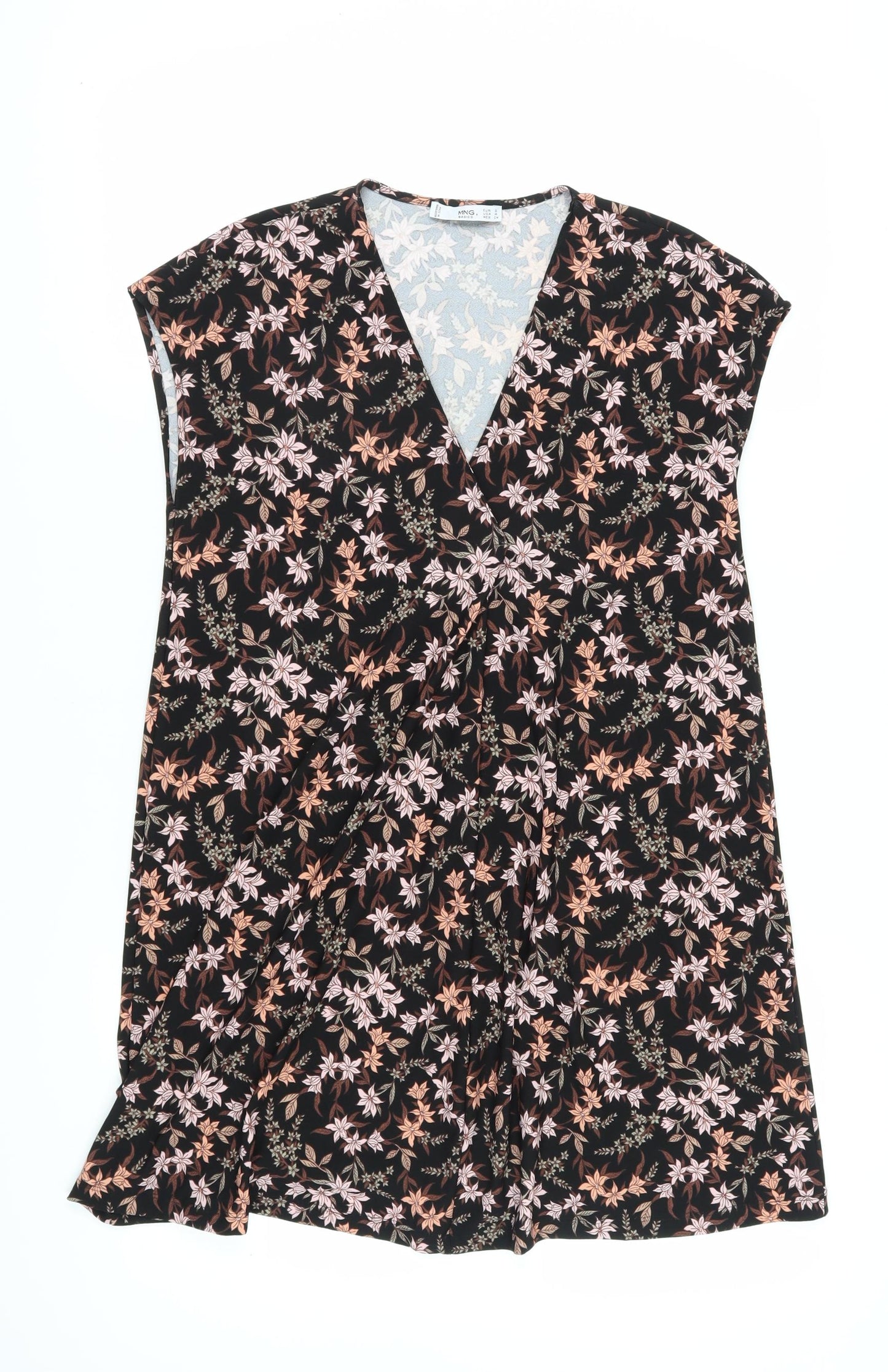 MNG Basics Women's Black Floral Dress Size 8