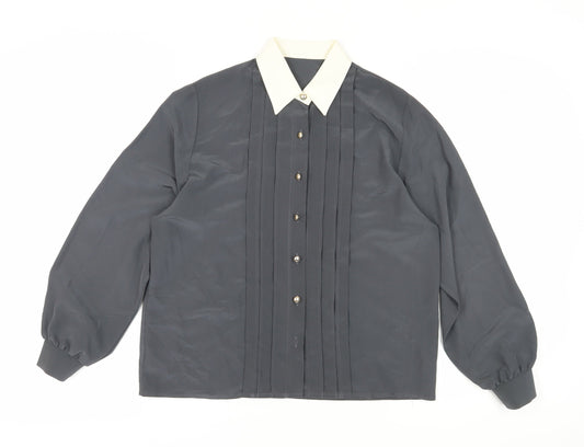 St Michael Women's Grey Button-Up Shirt Size 12