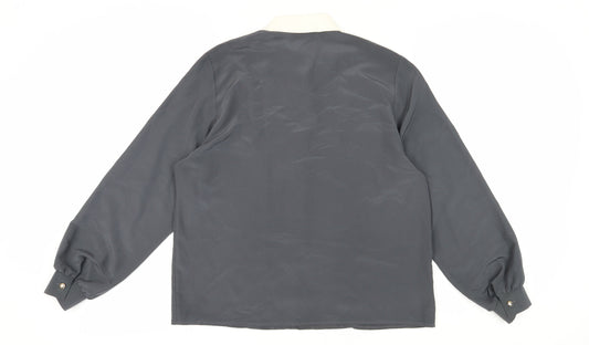 St Michael Women's Grey Button-Up Shirt Size 12