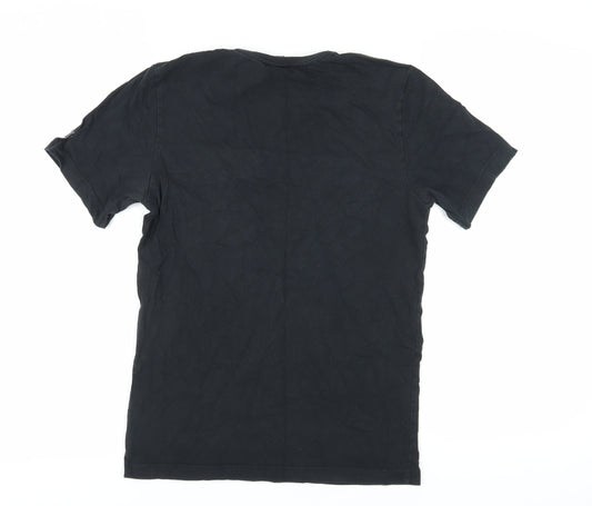 Nike Men's Black T-Shirt, Size S, Crew Neck, Logo Accent