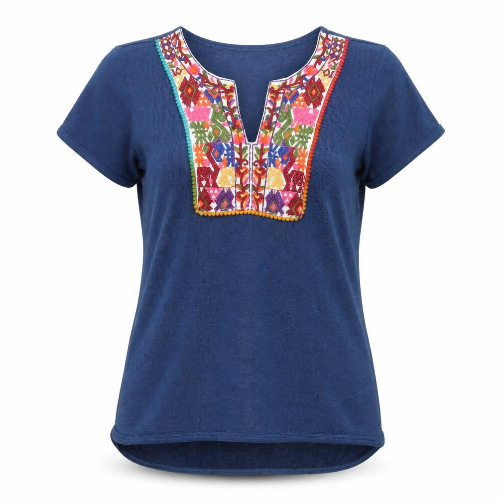 Womens UK Size M Brave Soul Blue Cotton T-Shirt