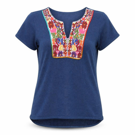 Womens UK Size M Brave Soul Blue Cotton T-Shirt