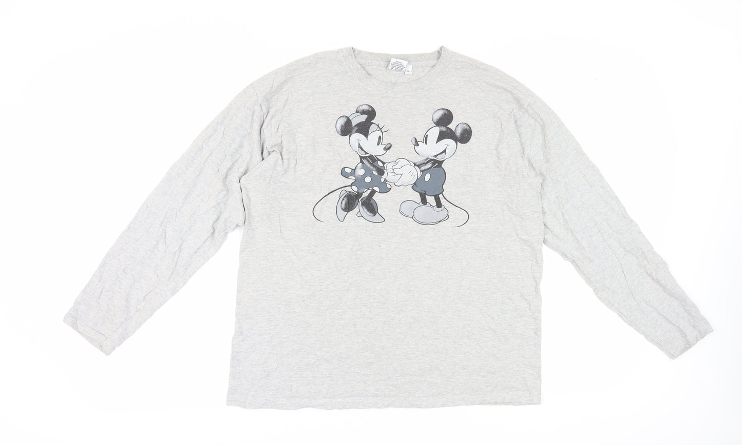 Disney Unisex Grey Mickey Mouse Medium T-Shirt