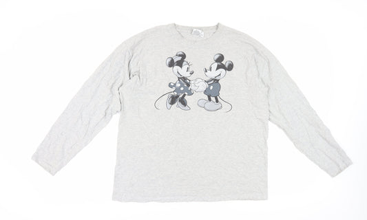 Disney Unisex Grey Mickey Mouse Medium T-Shirt