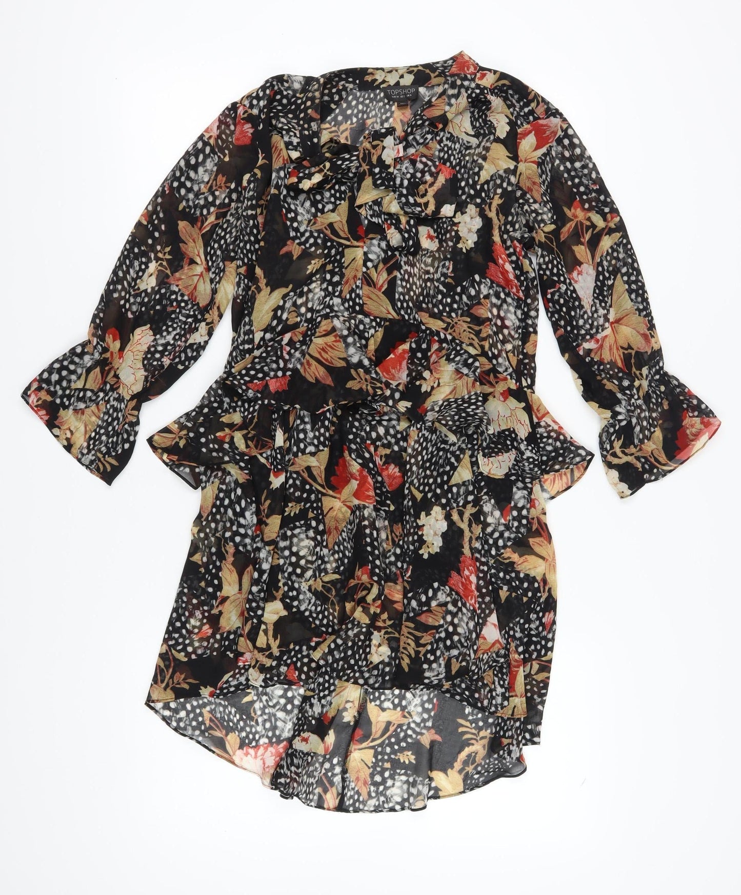 Topshop Women's Multicoloured Floral Shift Dress Size 6