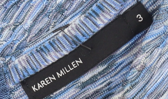 Karen Millen Women's Blue Striped Sheath Dress Size 12