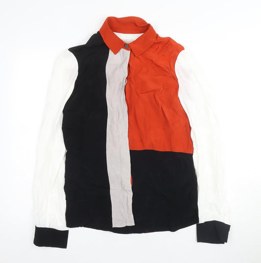Hobbs Women's Silk Colourblock Blouse, Size 6 - Elegant Casual Wear