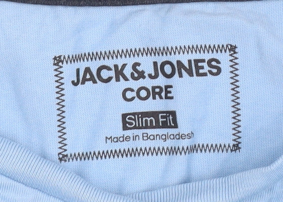Jack & Jones Men's Blue Slim Fit T-Shirt, L