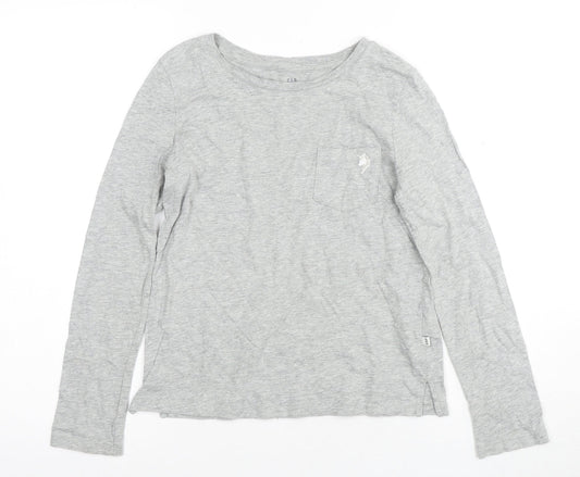 Gap Boys Grey Long Sleeve T-Shirt Size 10-11 Years