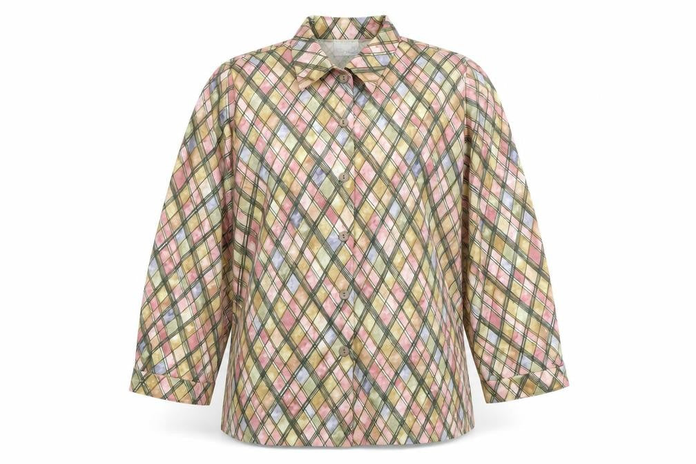 Womens UK Size 14 Karelia Multicoloured Wool Blend Button-Up