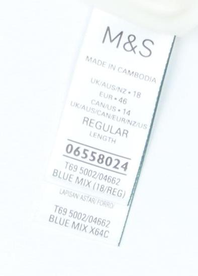 Marks and Spencer Women's Blue Argyle Skirt Size 18