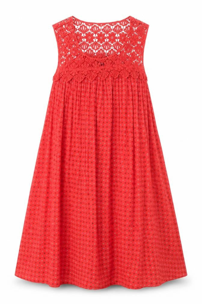 Front view of Roman Women's Red Trapeze Dress, size 10, Sleeveless