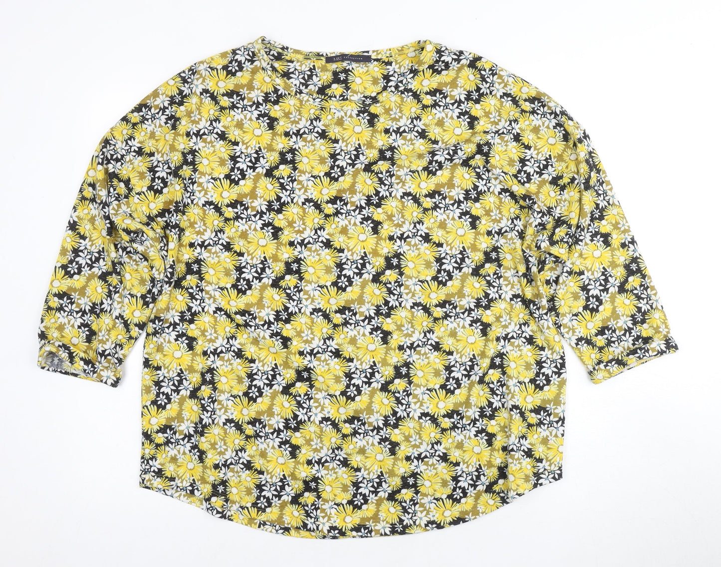 Marks and Spencer Floral Yellow Blouse - Size 18