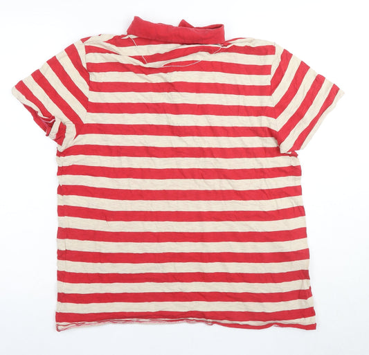 Ted Baker Men's Red Striped Polo Shirt Size 4