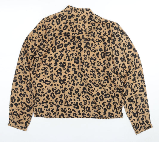 VERO MODA Women's Beige Leopard Print Blouse S