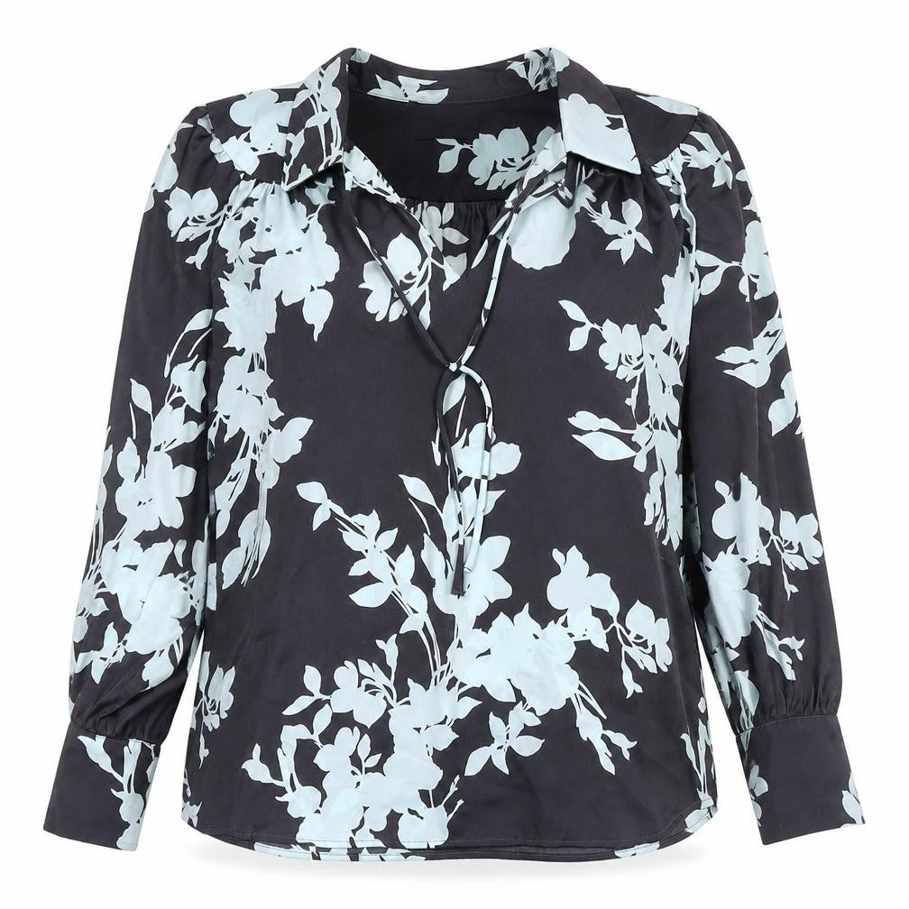 Marks and Spencer Women's Black Floral Blouse Size 12