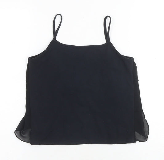 Next Girls Black Camisole Tank Top, Studded Accents, Size 12