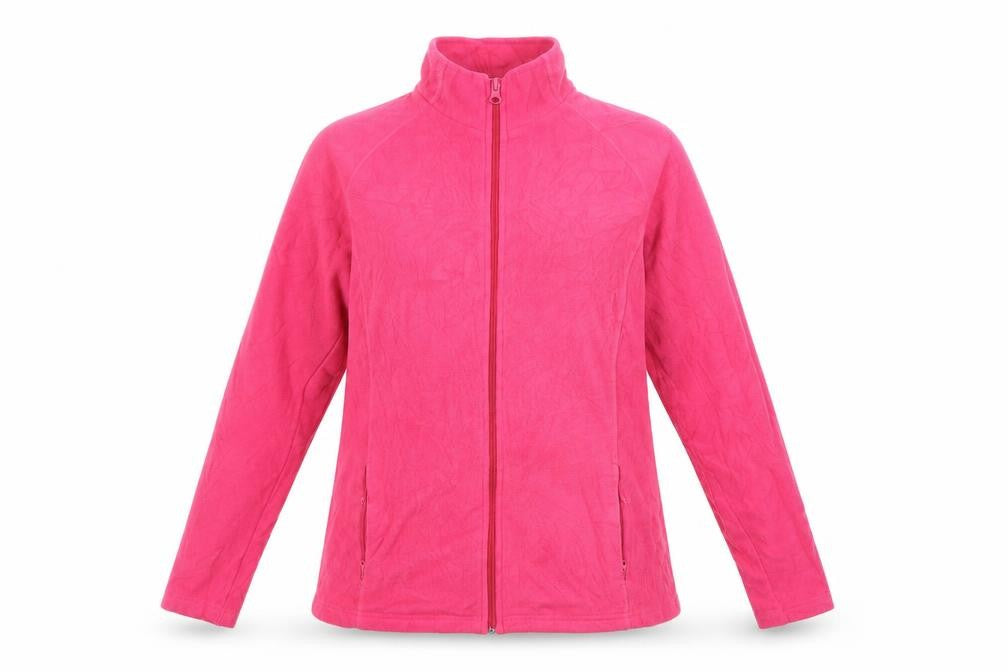 SHAMP Women's Pink Basic Fleece Jacket, Size 10, Full Zip