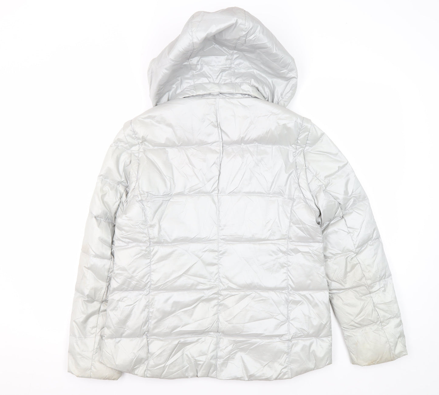 Lands' End Women's Silver XS Puffer Jacket - Petites