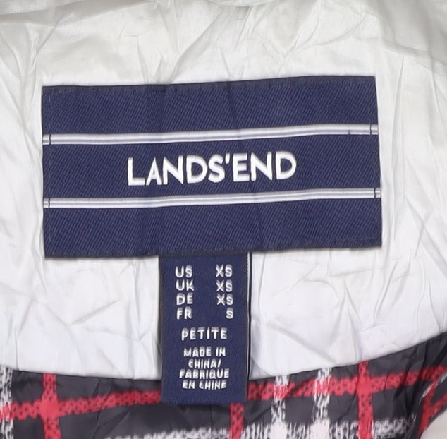 Lands' End Women's Silver XS Puffer Jacket - Petites