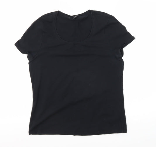 Hobbs Women's Black T-Shirt, Regular Fit, Size L, Casual