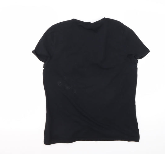 Hobbs Women's Black T-Shirt, Regular Fit, Size L, Casual