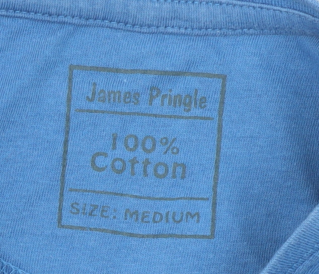 James Pringle Men's Blue Cotton T-Shirt Medium