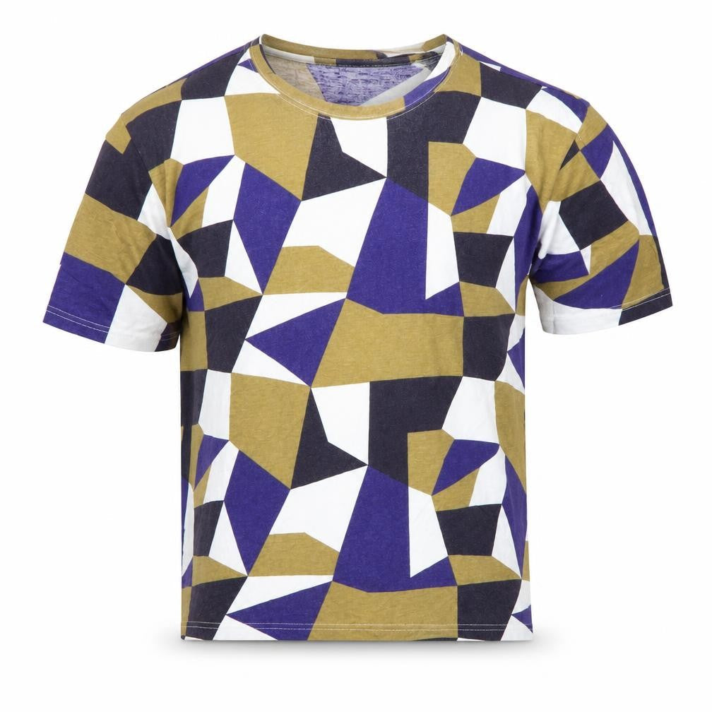 Villain Men's Geometric T-Shirt Multicoloured L