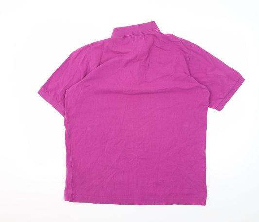 Kappa Men's Pink Polo - Large, Short Sleeve