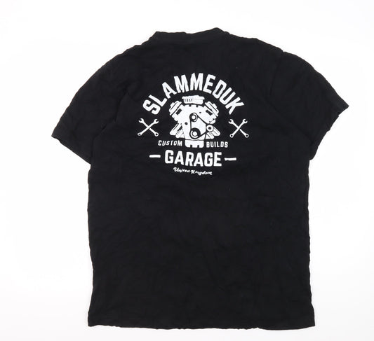 SLAMMEDUK Men's Black XL Graphic Cars T-Shirt