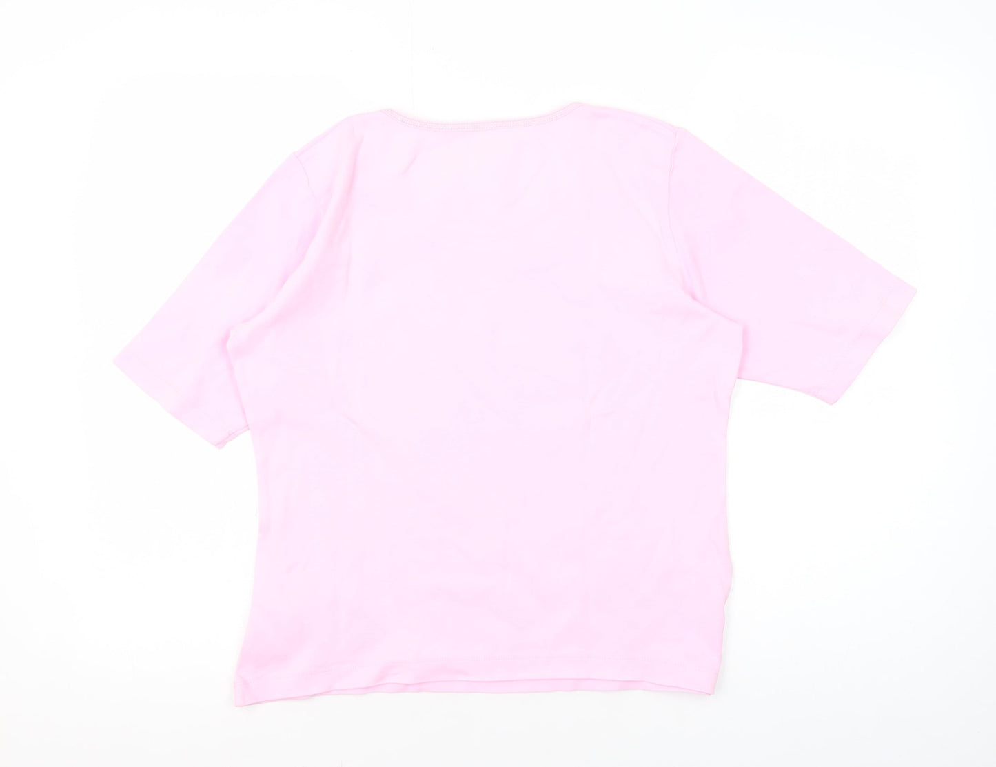 Rabe Women's Pink Basic T-Shirt - Size 8 Short Sleeve