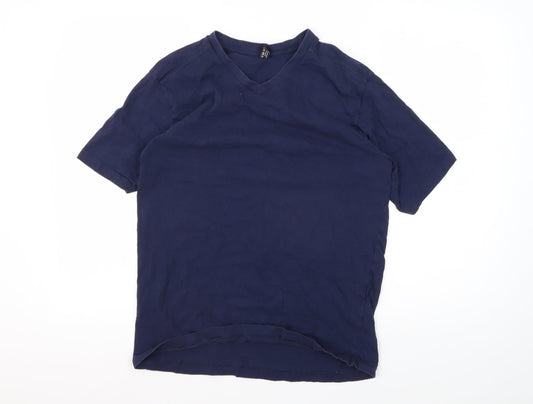 Donnay Men's Blue V-Neck T-Shirt Medium Cotton