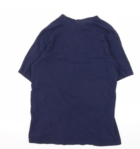Donnay Men's Blue V-Neck T-Shirt Medium Cotton