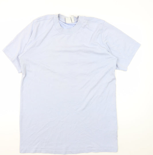 Adidas Women's Blue Basic T-Shirt - Size L, Crew Neck