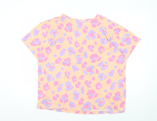 ASOS Design Women's Beige Floral T-Shirt Size 12