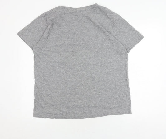 Clique Men's Grey XL Logo T-Shirt, Crew Neck, Casual Wear