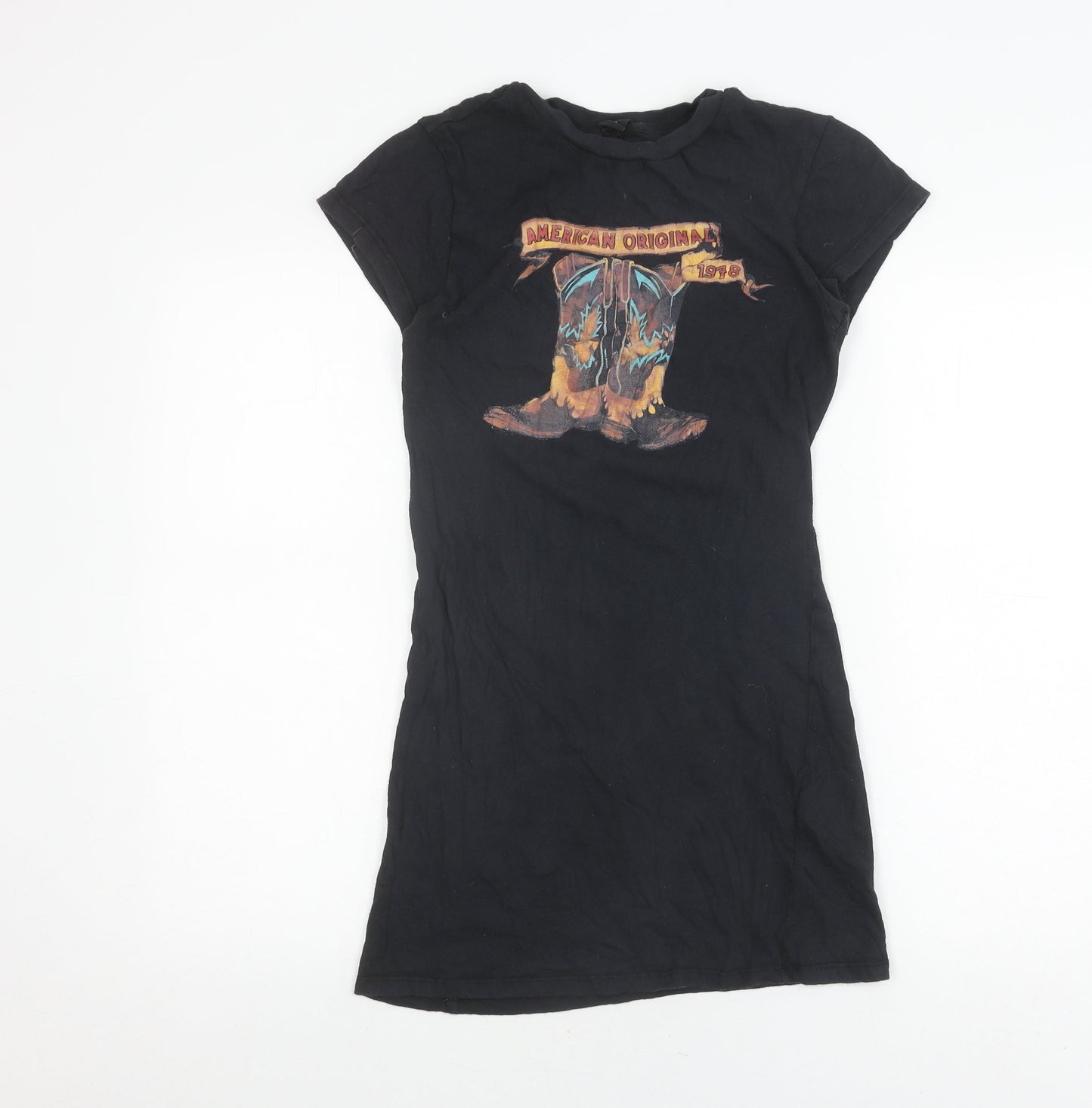 Unisex Adultss UK Size L Tultex Black Cotton T-Shirt