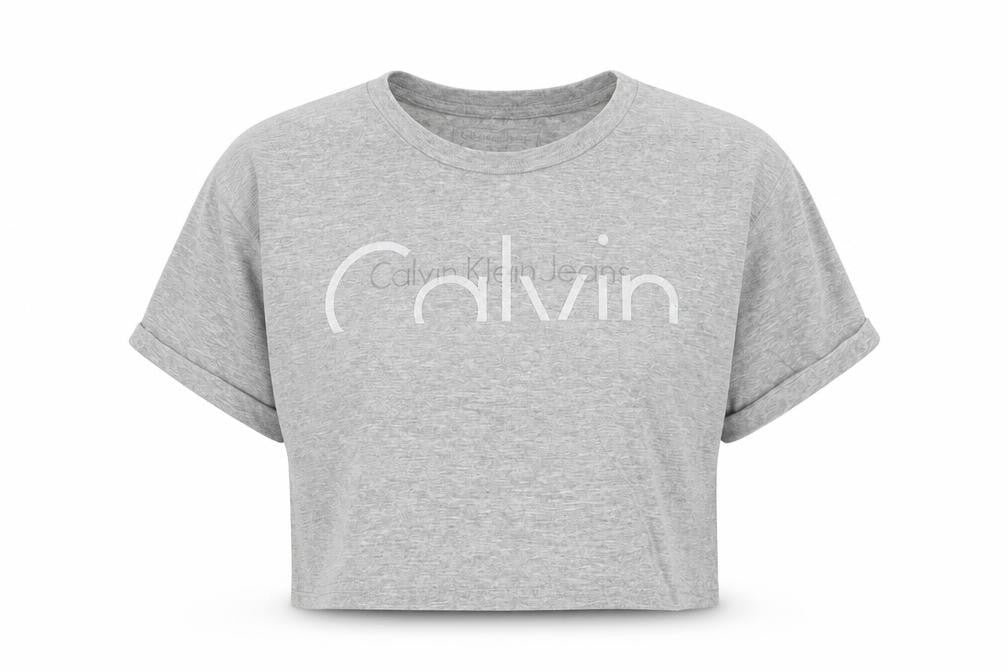 Womens UK Size M Calvin Klein Jeans Grey Cotton Blend T-Shirt