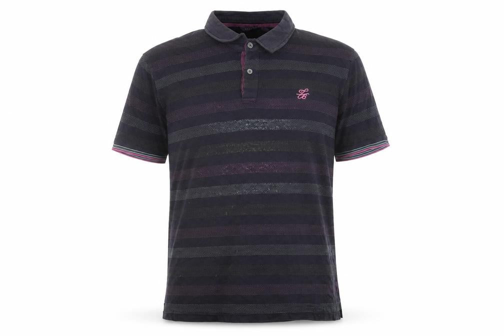 Ted Baker Men's Black Striped Polo Shirt, Size L