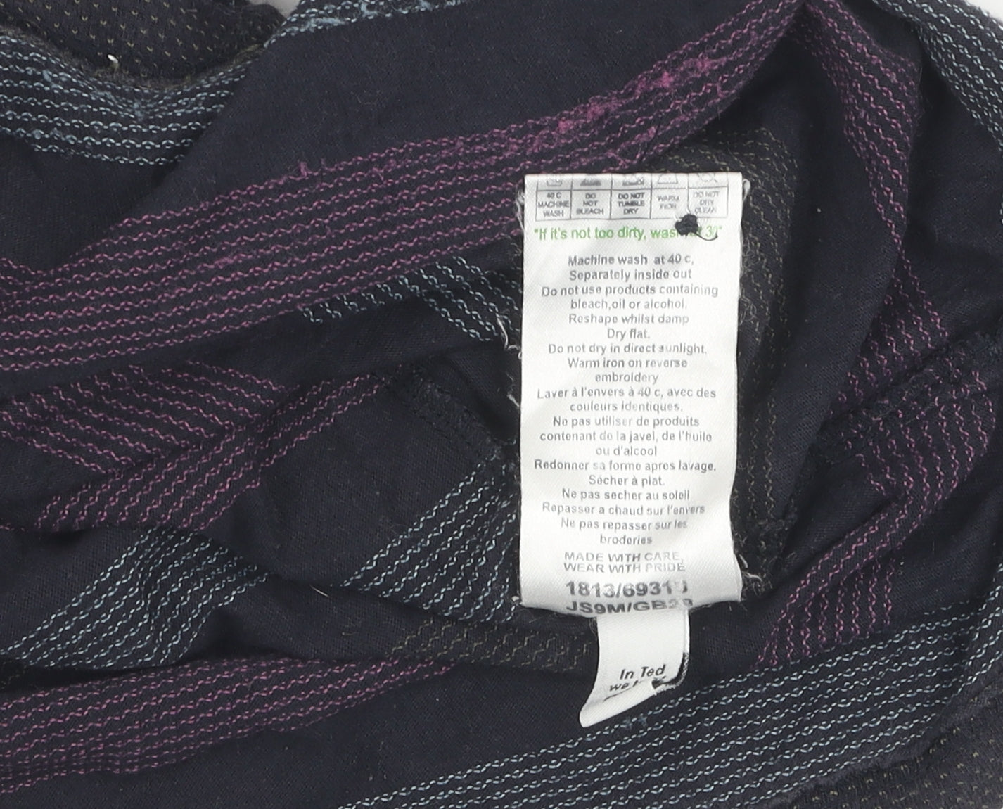 Ted Baker Men's Black Striped Polo Shirt, Size L