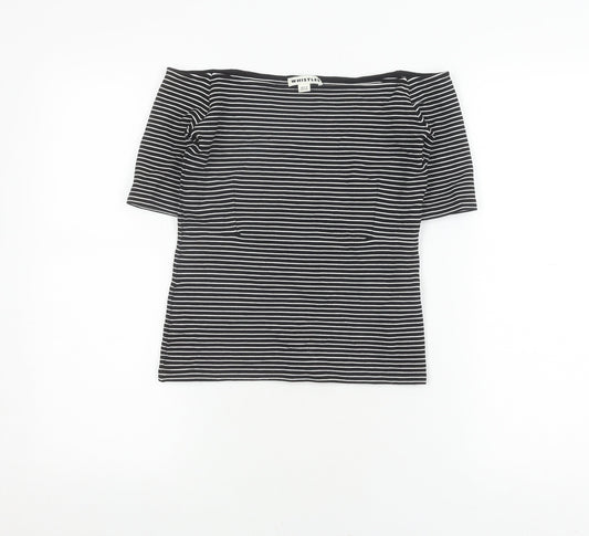 Whistles Women's Black Striped Jersey Top Size 10