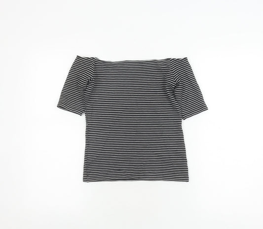 Whistles Women's Black Striped Jersey Top Size 10