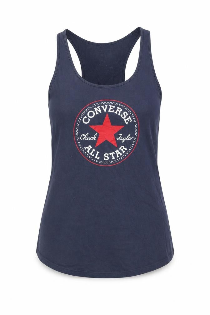 Converse Women's Blue Tank Top - Size S, Basic Style