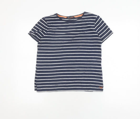 Crew Clothing Womens Blue Striped T-Shirt Size 8