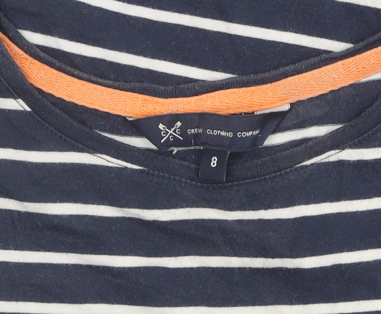 Crew Clothing Womens Blue Striped T-Shirt Size 8